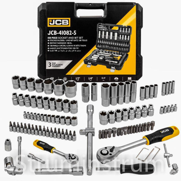 Набір інструментів JCB 108 од. 1/4", 1/2" (6-гранний) модель 41082-5 (56915)