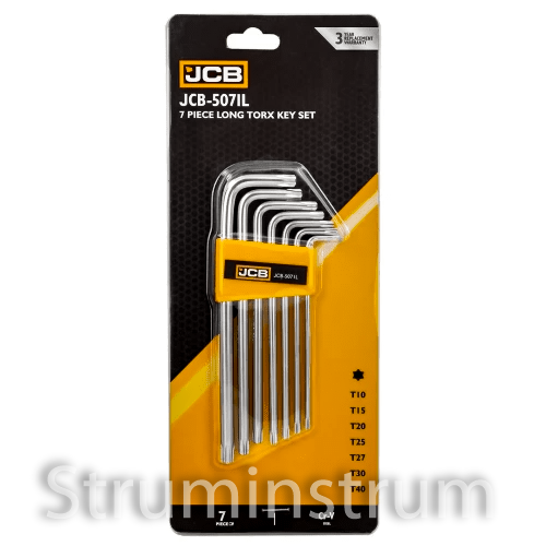 Набір ключів JCB TORX 7 од. подовжені (T10–T40) серія JCB-5071L (60961) Набір ключів JCB TORX 7 од. подовжені (T10–T40) серія JCB-5071L (60961)