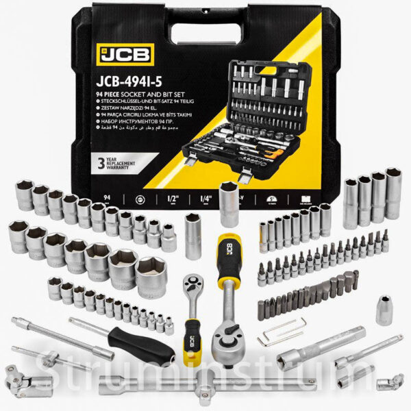 Набір інструментів JCB 94 од. 1/4", 1/2" (6-гранний) серія 4941-5 (56914)
