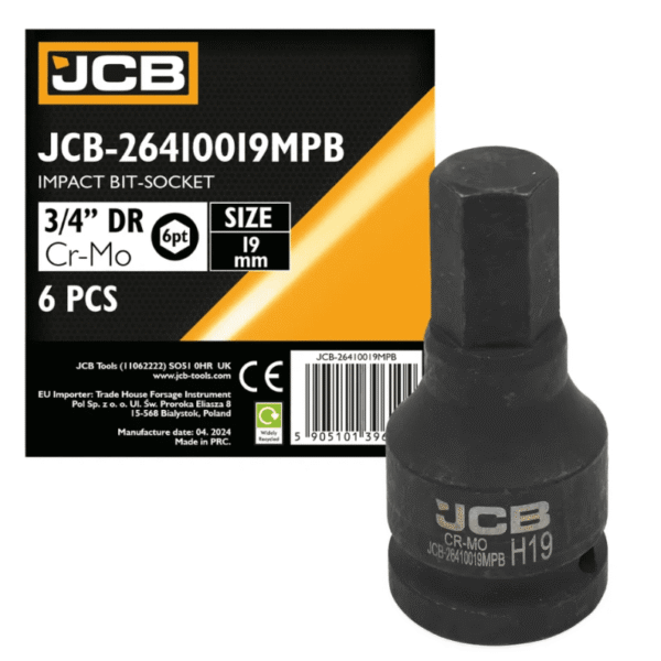 Головка-біта ударна HEX JCB 3/4" 19 мм серія JCB-26410019MPB (59515)