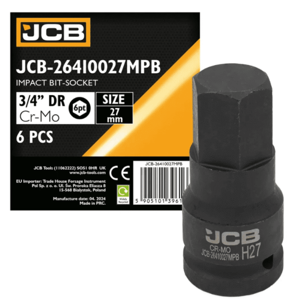 Головка-біта ударна HEX JCB 3/4" 27 мм тип JCB-26410027MPB (59521)