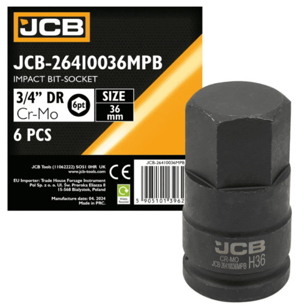 Головка-біта ударна HEX JCB 3/4" 36 мм модель JCB-26410036MPB (59796)