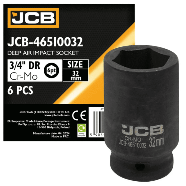 Головка торцева ударна JCB 3/4" 32 мм глибока  тип JCB-46510032 (59812)