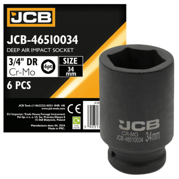Головка торцева ударна JCB 3/4" 34 мм глибока  тип JCB-46510034 (59814)