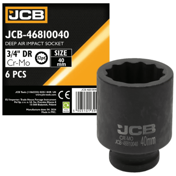 Головка торцева ударна JCB 3/4" 40 мм глибока  тип JCB-46810040 (59838)