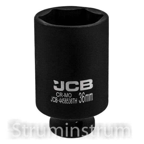 Гoлoвкa тopцeвa удapнa глибока тонкостінна 1/2” 36 мм (6-гранна) JCB Tools JCB-4458536TH