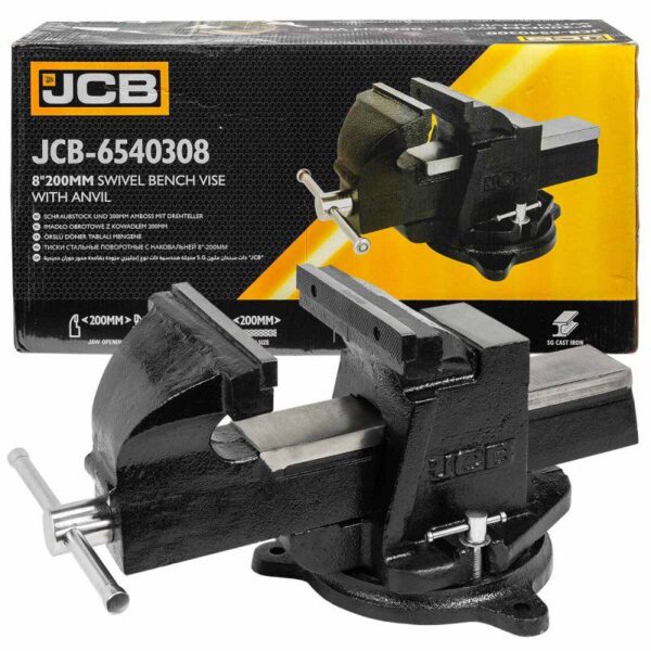Лещата сталеві поворотні з ковадлом 8" (200мм) JCB Tools JCB-6540308