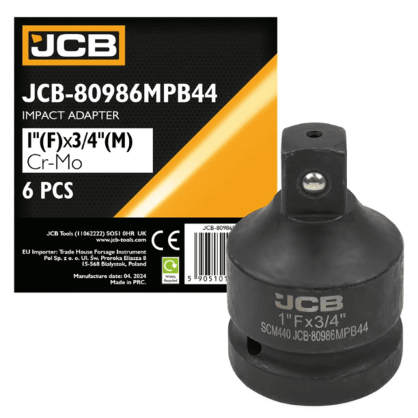 Адаптер ударний JCB 1"(F) × 3/4"(M) посилений SCM440 тип JCB-80986MPB44 (59537)