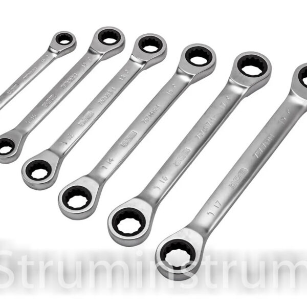 Набір ключів накидних з тріскачкою 8-19 мм, серія JCB-50621M (56584) Набір ключів накидних з тріскачкою 8-19 мм, серія JCB-50621M (56584)