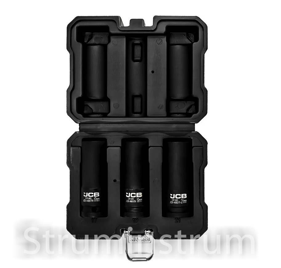 Набір головок глибоких ударних тонкостінних 3од. 1/2", серія JCB-4032TH (60979) Набір головок глибоких ударних тонкостінних 3од. 1/2", серія JCB-4032TH (60979)