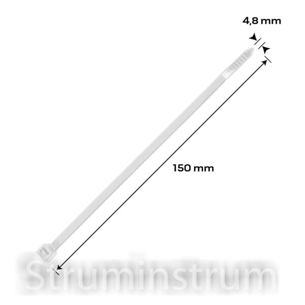 Стяжки кабельні EXTREME 4,8 × 150 мм, білі, 100 шт. NEO TOOLS (01-657)