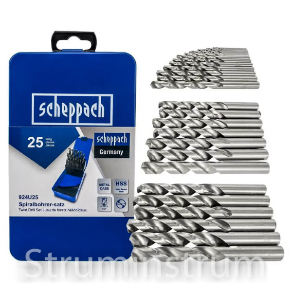Набір свердел по металу (HSS) 25 од. Scheppach серія SCH-924U25 (SCH_62600)