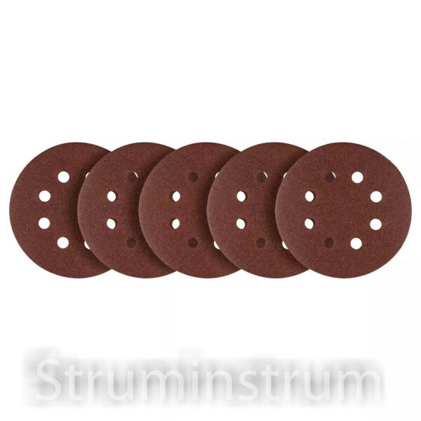 Диски шліфувальні GRAPHITE 125 мм, P180, 5 шт, з 8 отворами (58T294)