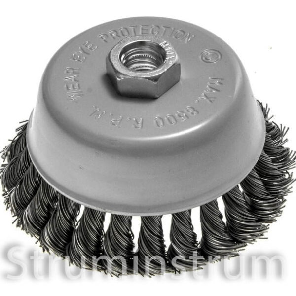 Щітка чашкова дротяна GRAPHITE 100 мм, кручений дріт, M14 (57T412)
