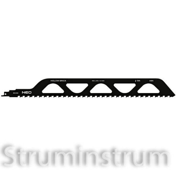 Полотно шабельне пиляльне NEO TOOLS HM 455×50×1,5 мм, 2 TPI (58-032)