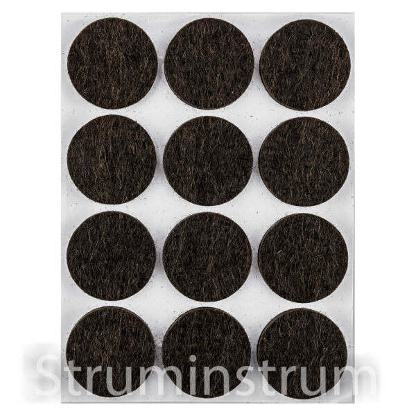 Накладки самоклеючі круглі фетрові темно-коричневі 28 мм, 12 шт. NEO TOOLS (85-210)